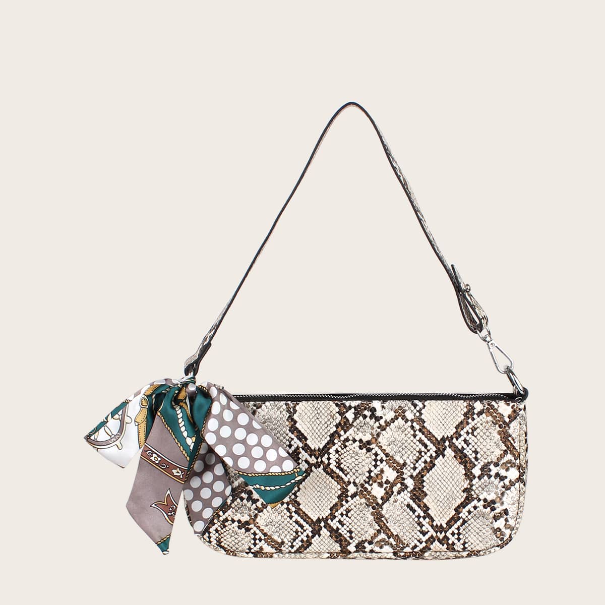 

Twilly Scarf Snakeskin Tote Bag, Multicolor
