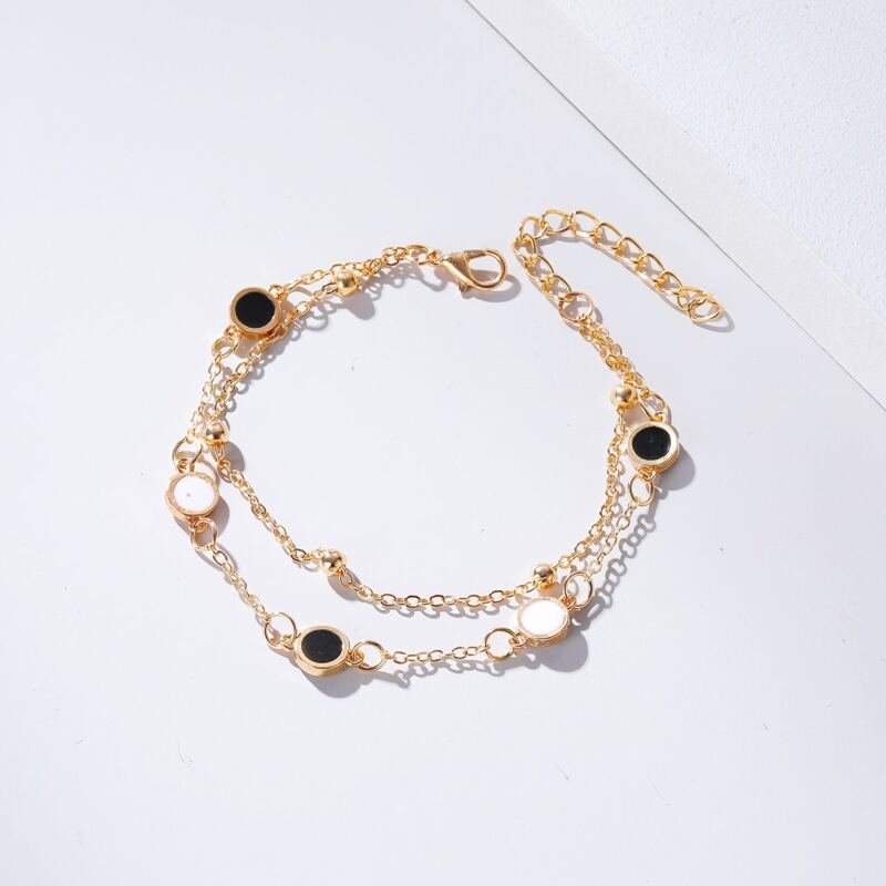 

Round Decor Layered Bracelet, Gold
