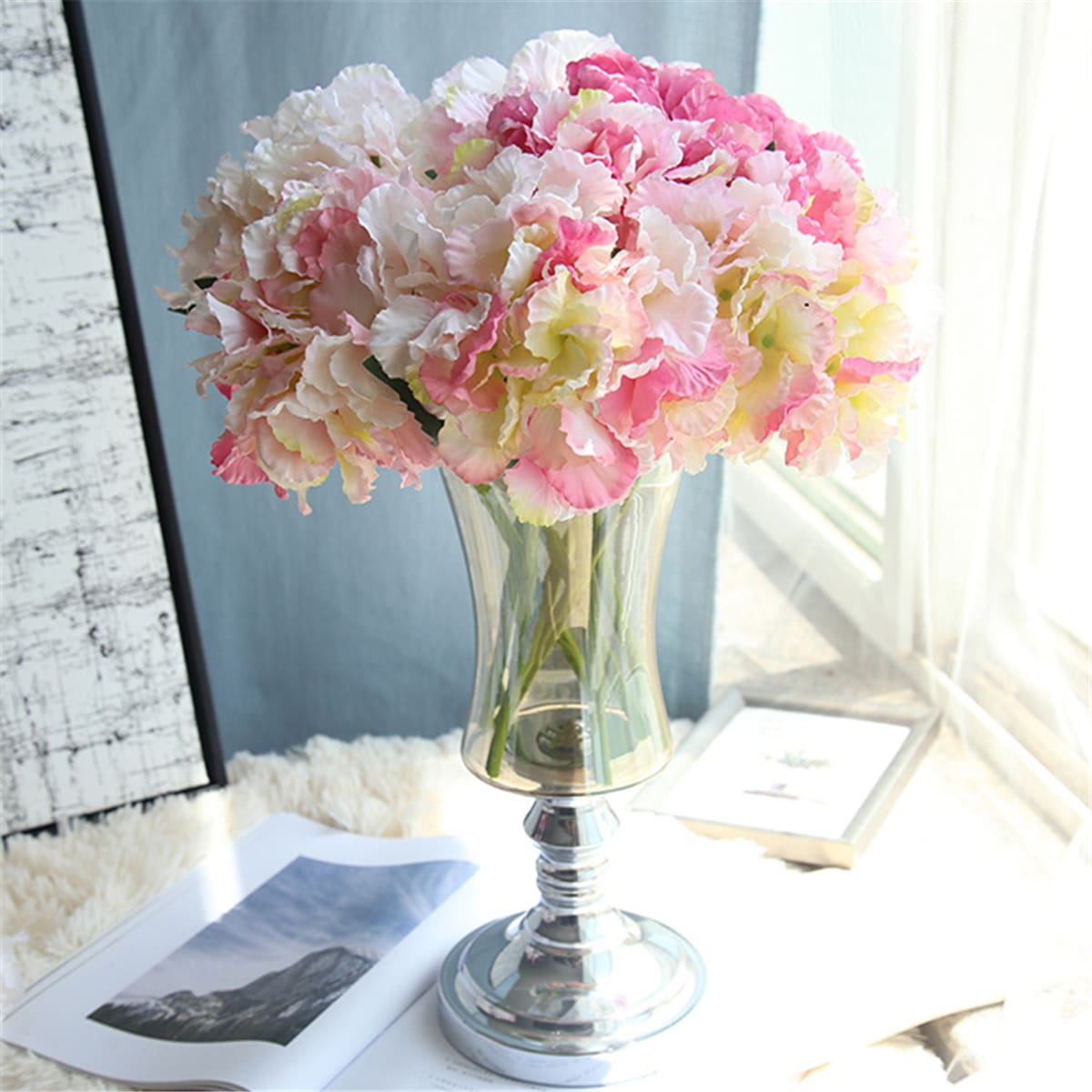 

1branch Artificial Hydrangea, Pink