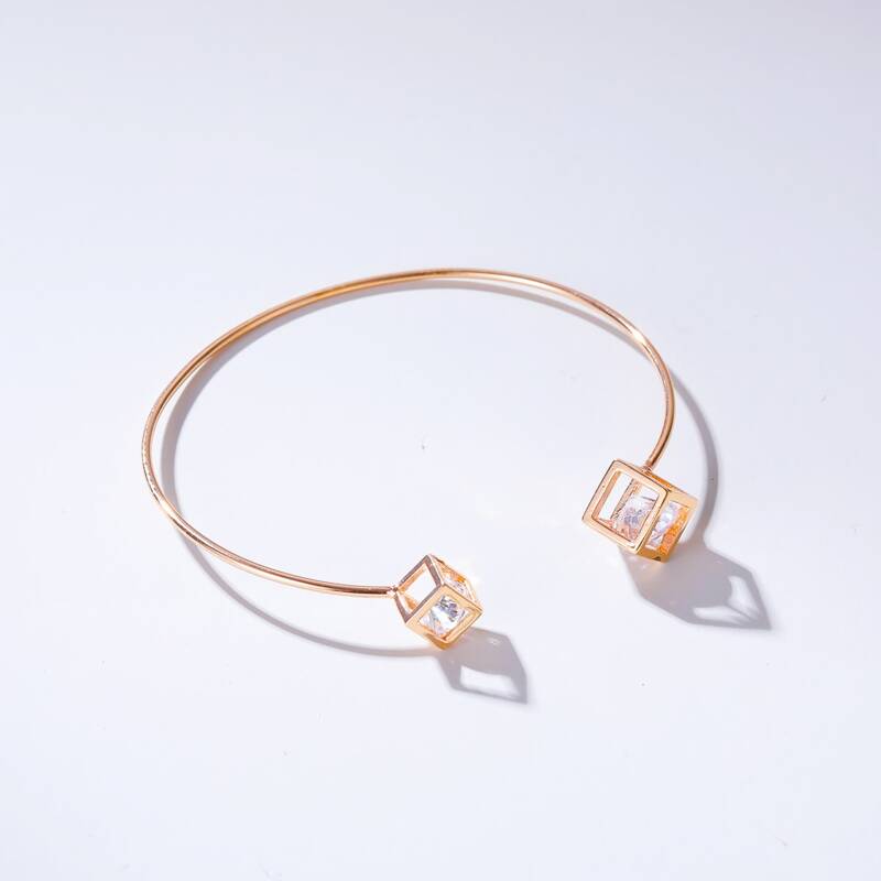 

Geometric Decor Cuff Bracelet, Gold