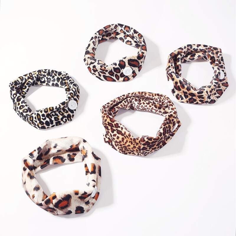 

5pcs Leopard Pattern Headband, Multicolor