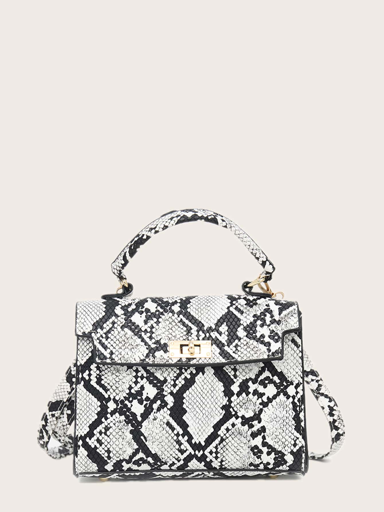 Cartable à rabat à motif python