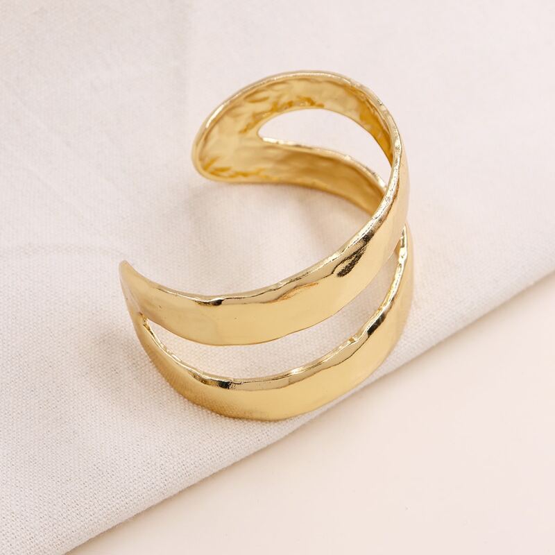 Hollow Out Wide Bangle, Gold