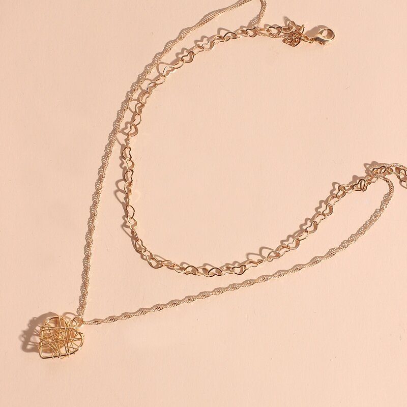 

Heart Layered Necklace, Gold