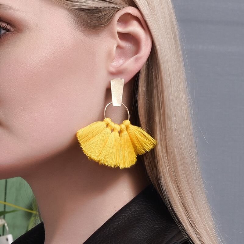 

Tassel Drop Earrings, Yellow