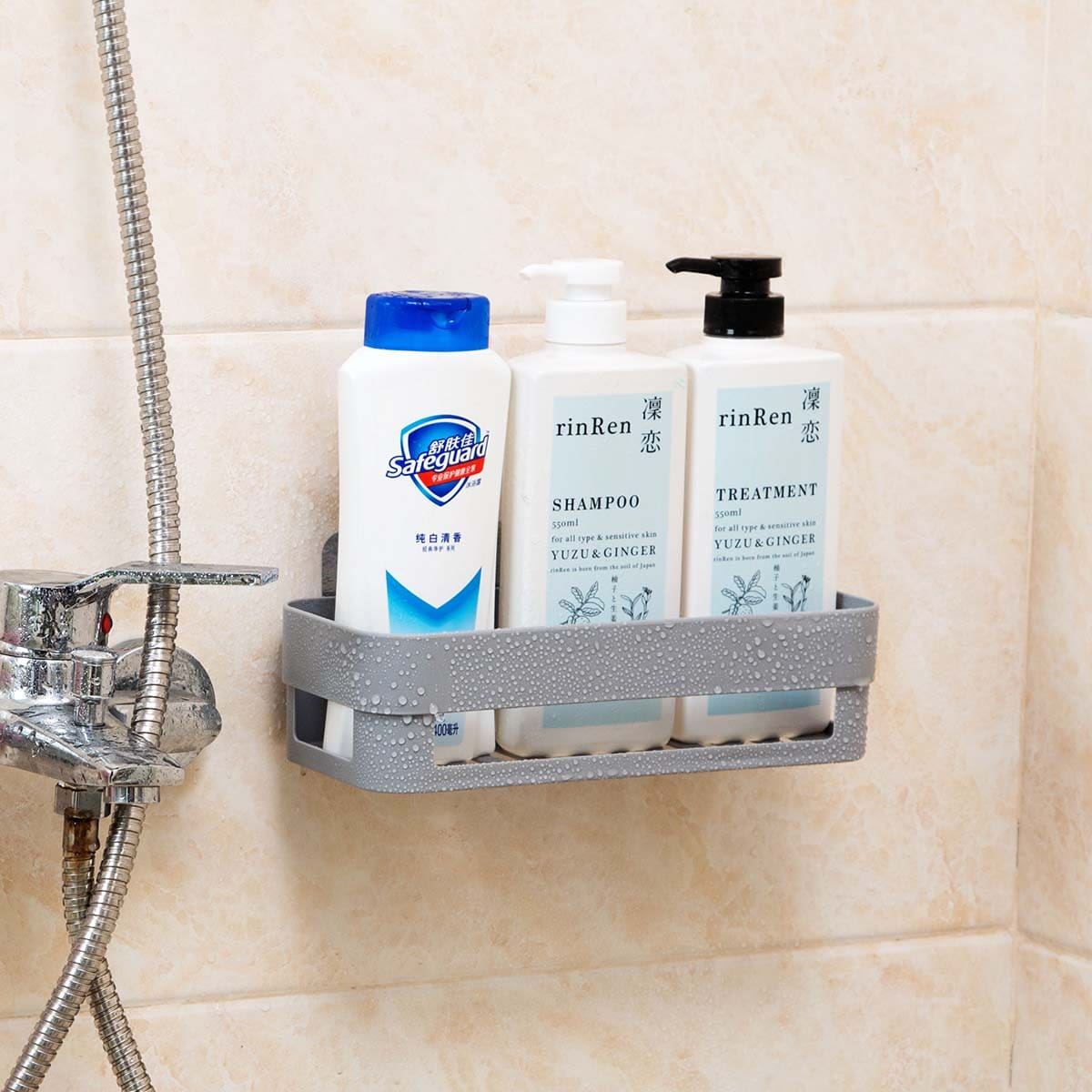 

Bathroom Wall Mounted Storage Rack, Grey