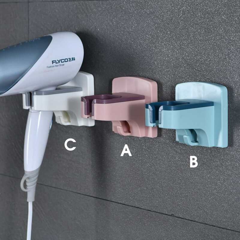 

1pc Wall Mounted Hair Dryer Stand, Multicolor