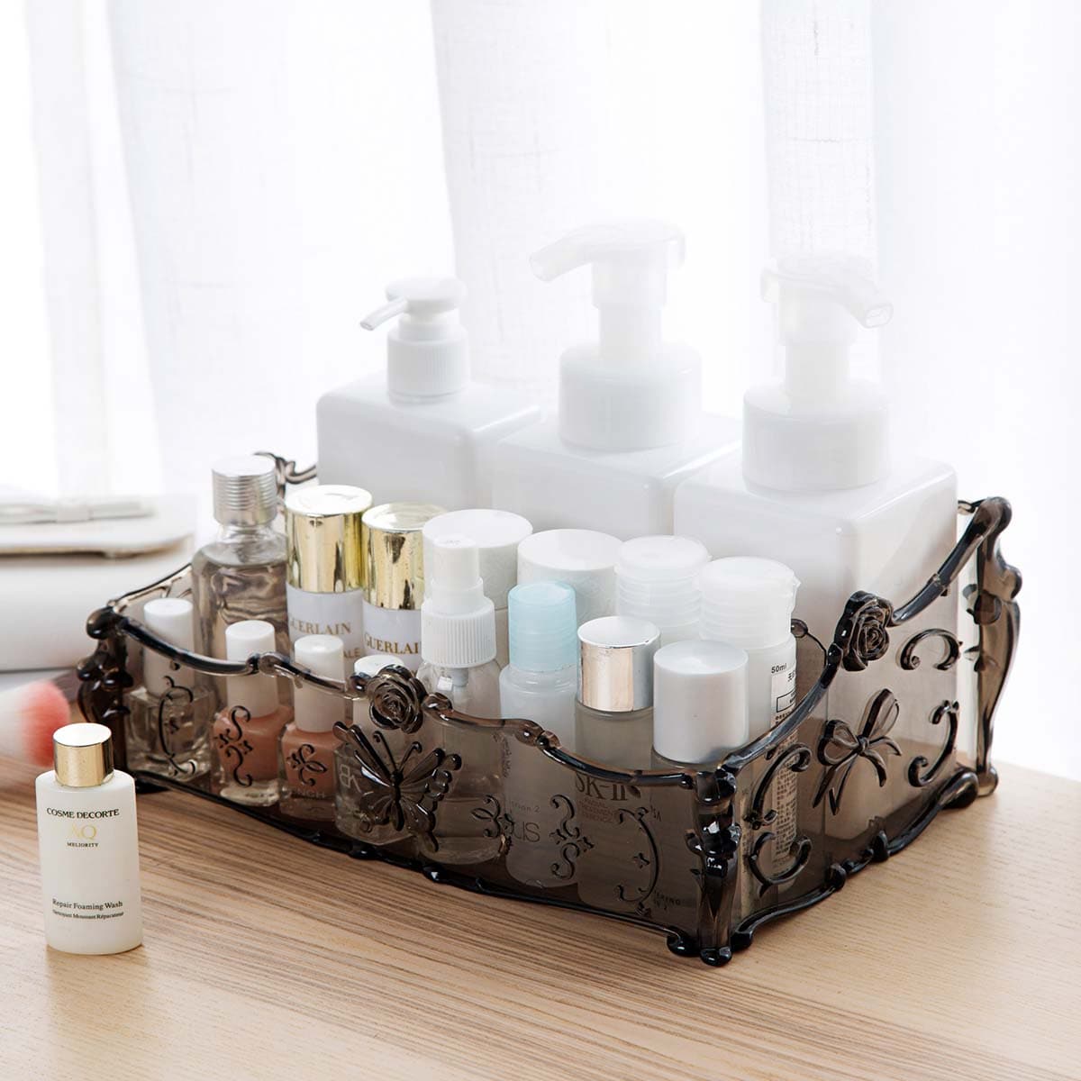 

1pc Clear Cosmetic Storage Box, Multicolor