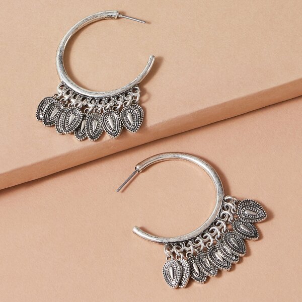 

Tribal Tassel Earrings, Silver