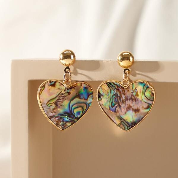 

Shell Heart Earrings, Multicolor
