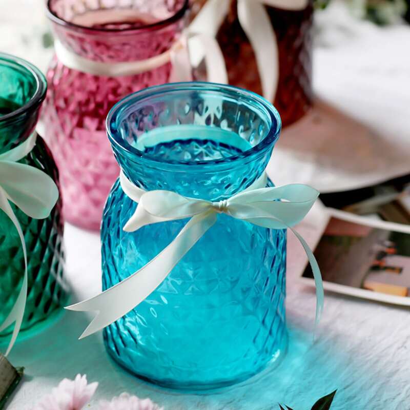 

1pc Solid Clear Flower Vase, Multicolor