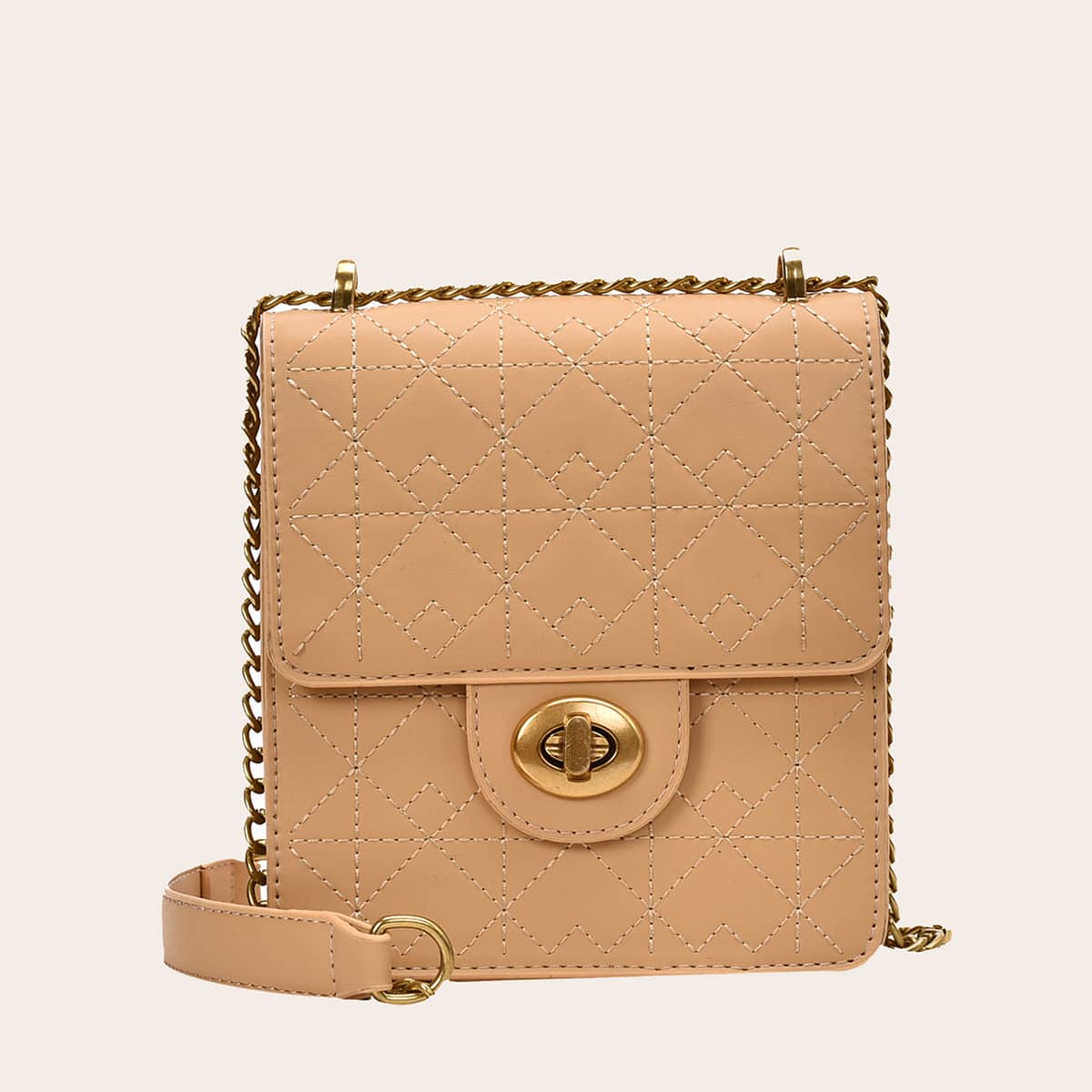 

Stitch Detail Flap Crossbody Bag, Yellow