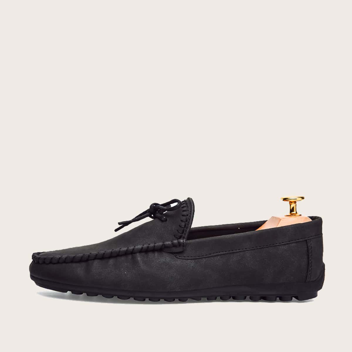 

Guys Bow Knot Decor Loafers, Black