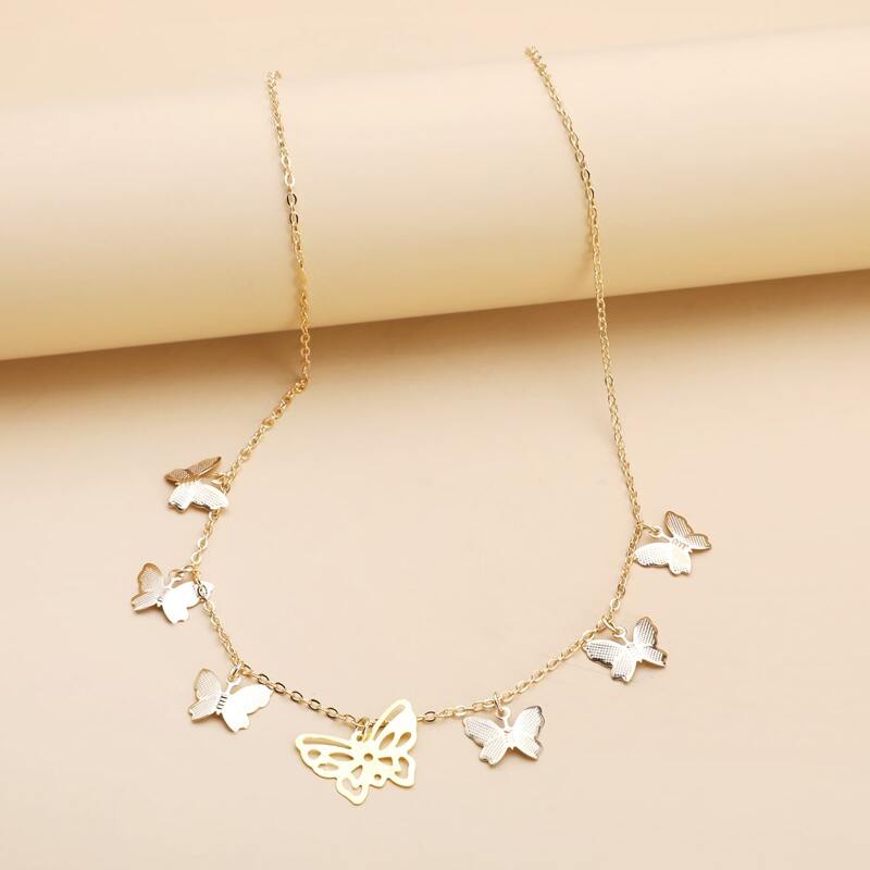 

Butterfly Charm Choker, Gold