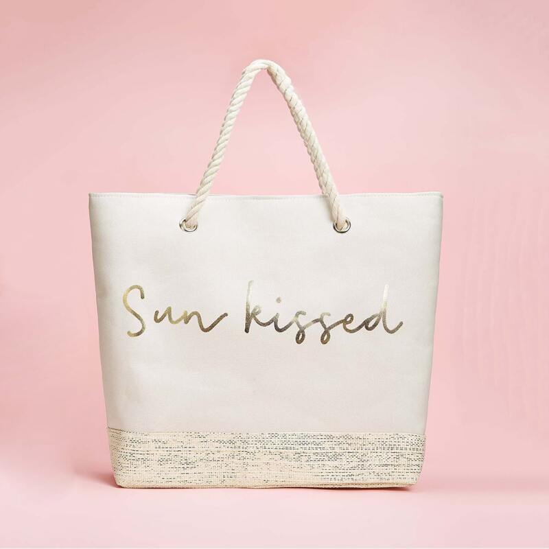 

Letter Graphic Tote Bag, Beige
