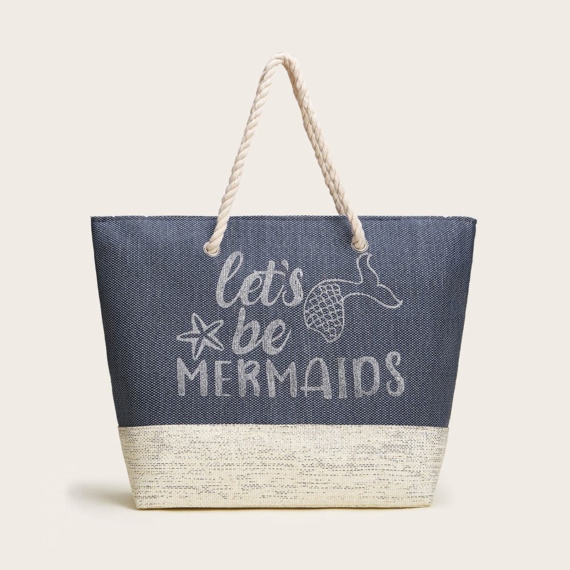 

Letter Graphic Tote Bag, Multicolor