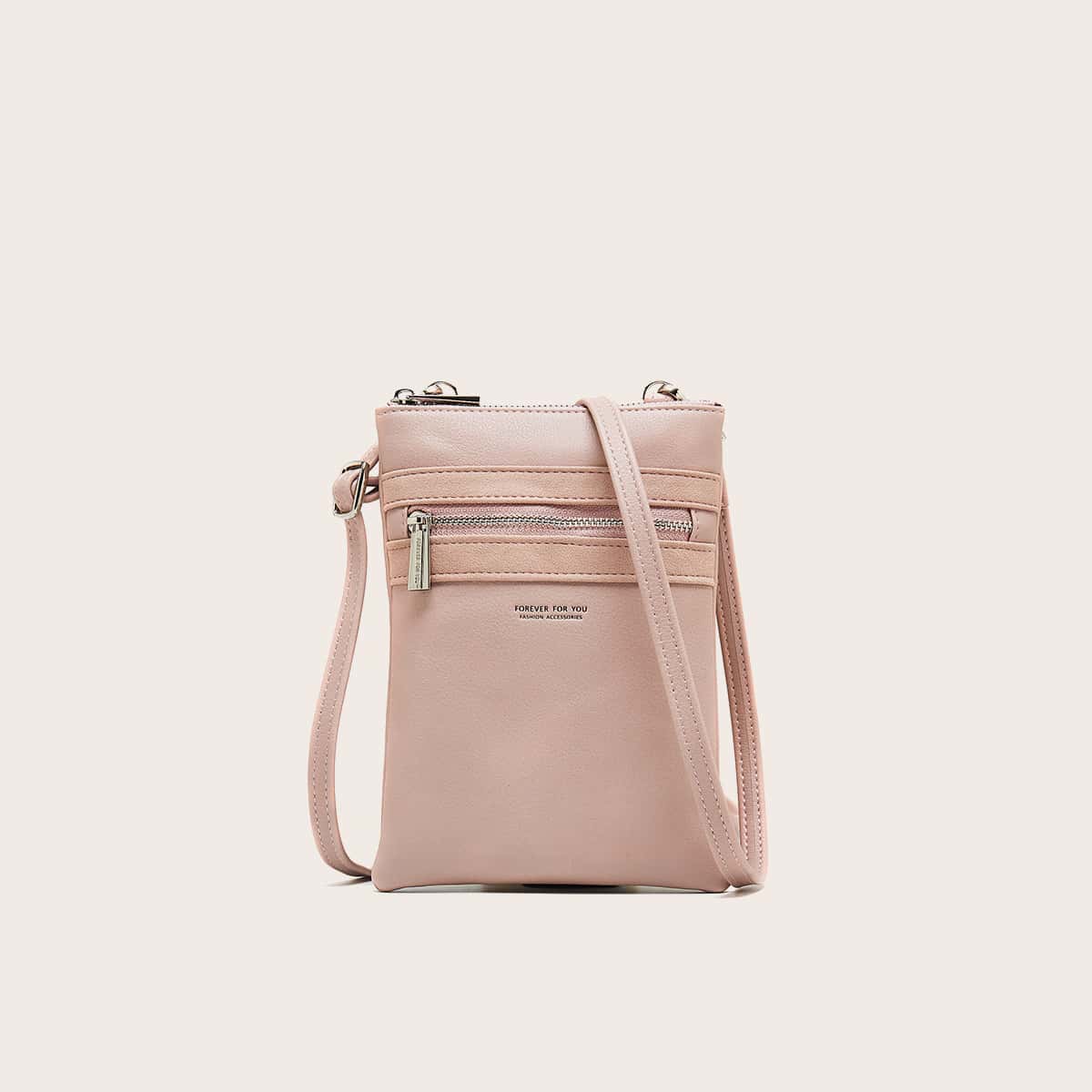 

Letter Graphic Crossbody Bag, Pink