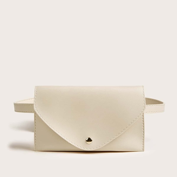

Minimalist Flap Fanny Pack, Beige