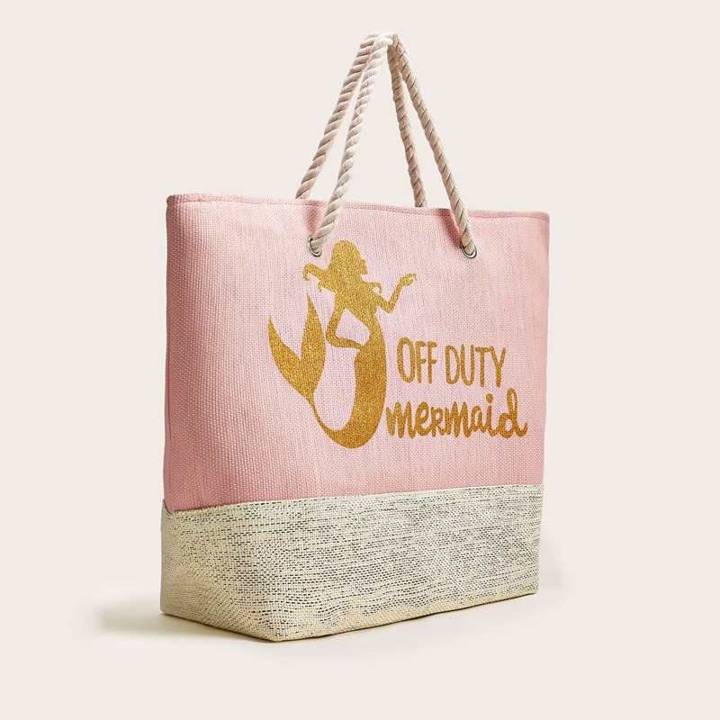 

Letter Graphic Tote Bag, Multicolor