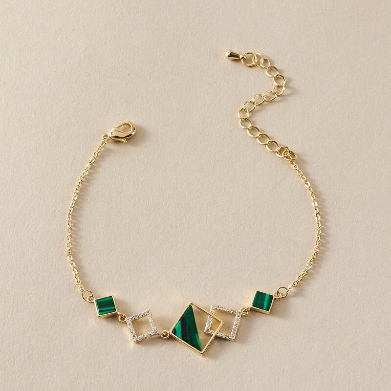 

Geometric Decor Bracelet, Green