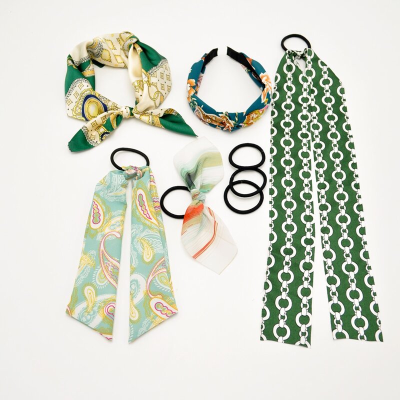 

8pcs Chain Print Hair Accessory, Multicolor