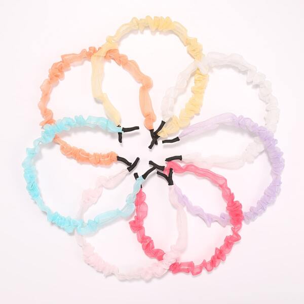 

7pcs Simple Hair Hoop, Multicolor