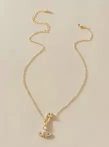 Collar con planeta - Amarillo Oro - Ver 2