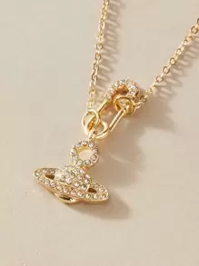 Collar con planeta - Amarillo Oro - Ver 3