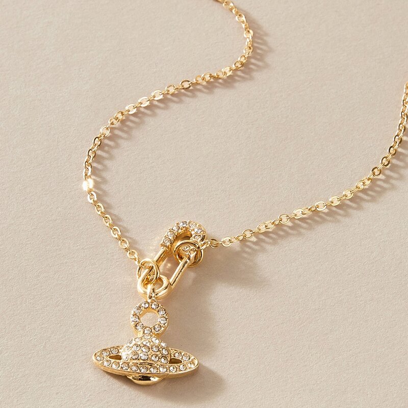 

Planet Charm Necklace, Gold