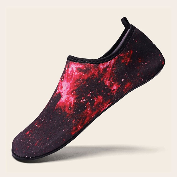 

Мужская легкая водная обувь с графическим узором, Красный