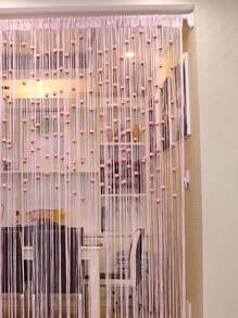 1pc Rose Decor String Curtain - Pink - View 3