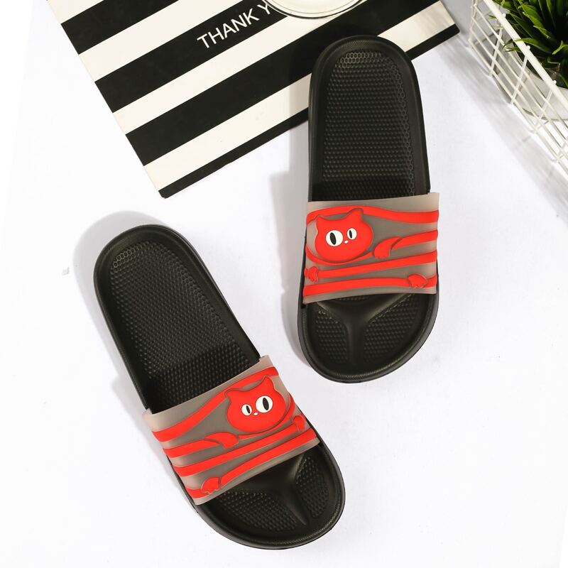 

Guys Clear Cartoon Graphic Slippers, Multicolor