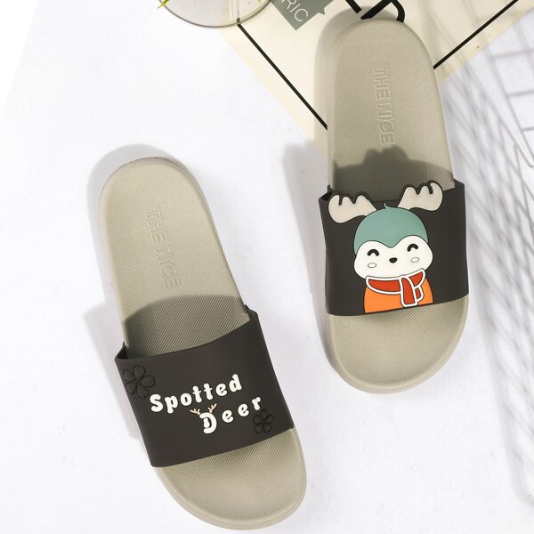 

Мужские шлепанцы с мультяшным принтом, Армейский зеленый