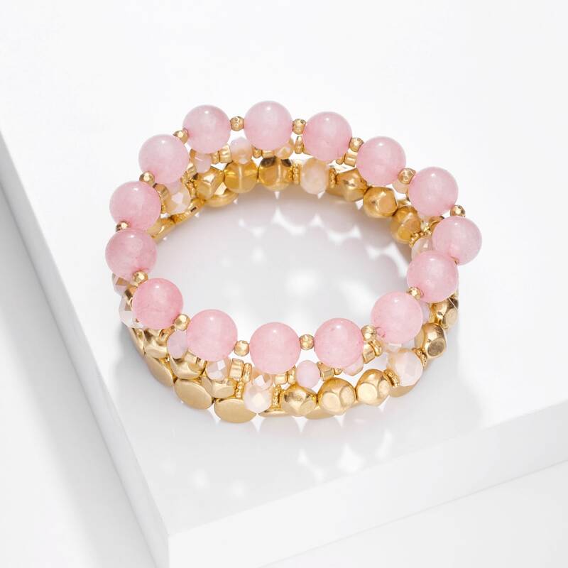 

Stone Decor Beaded Bracelet, Multicolor