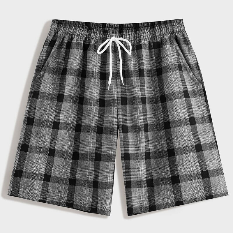 

Guys Plaid Drawstring Shorts, Grey