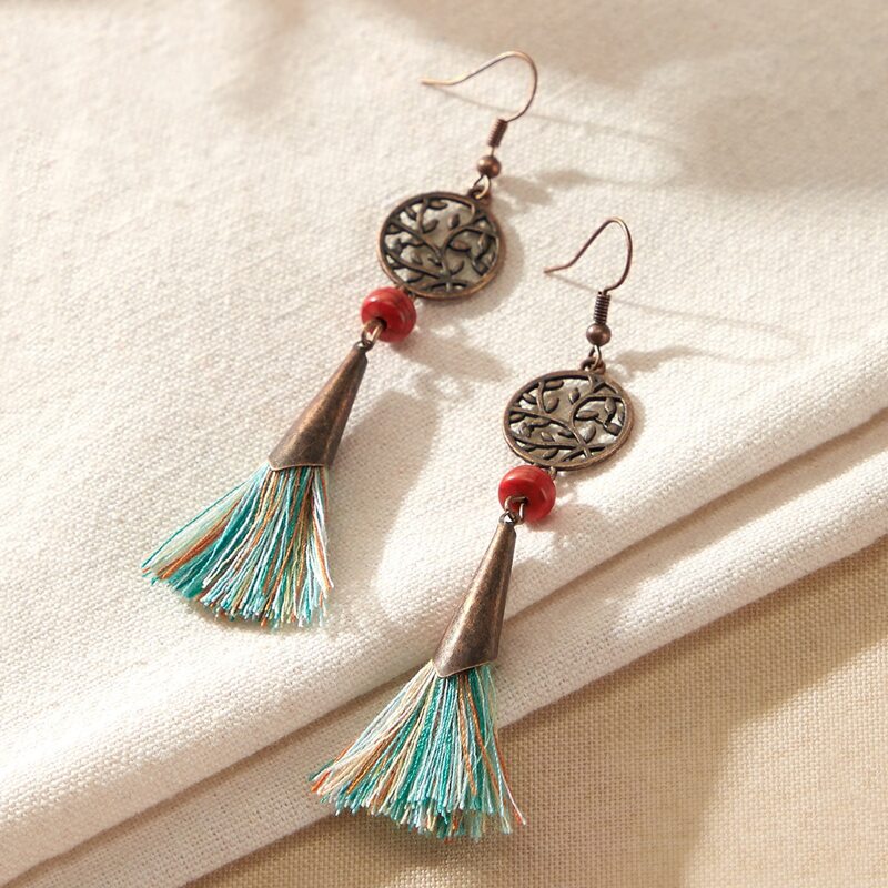 

Tassel Charm Drop Earrings, Multicolor