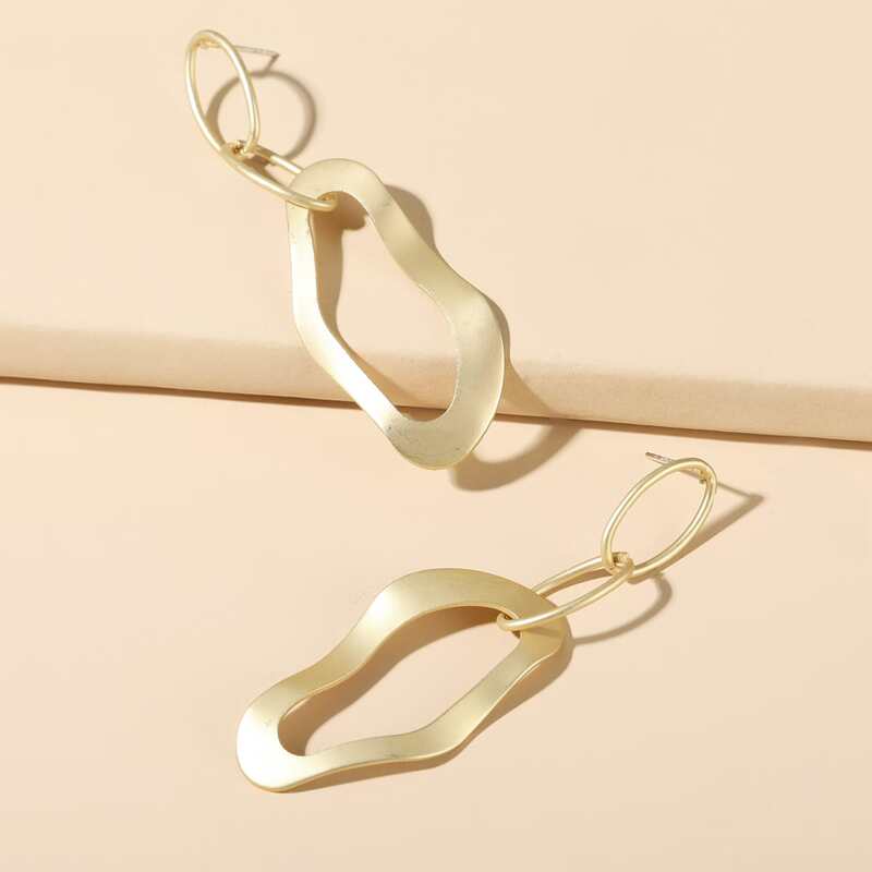 

Distorted Drop Earrings, Gold
