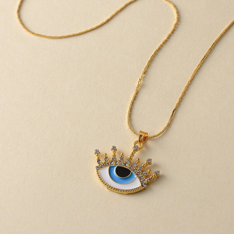 

Eye Charm Necklace, Gold