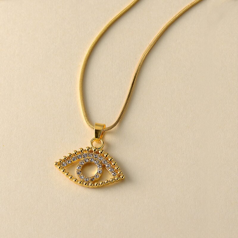 

Eye Charm Necklace, Gold