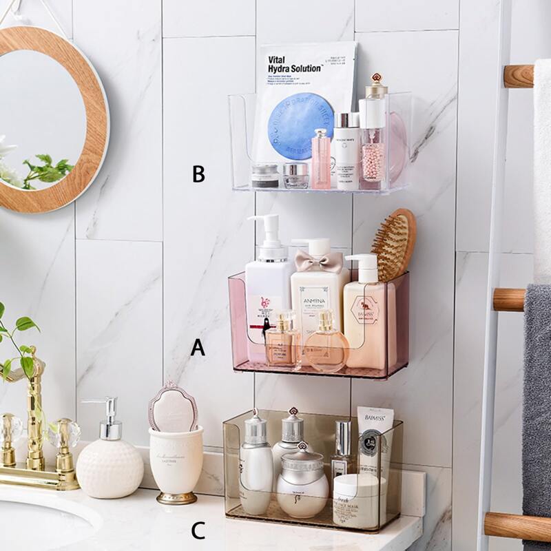 

1pc Clear Bathroom Storage Rack, Multicolor
