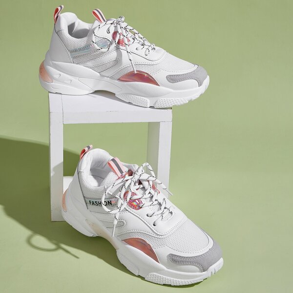 

Сетчатые кроссовки на шнурках, Белые