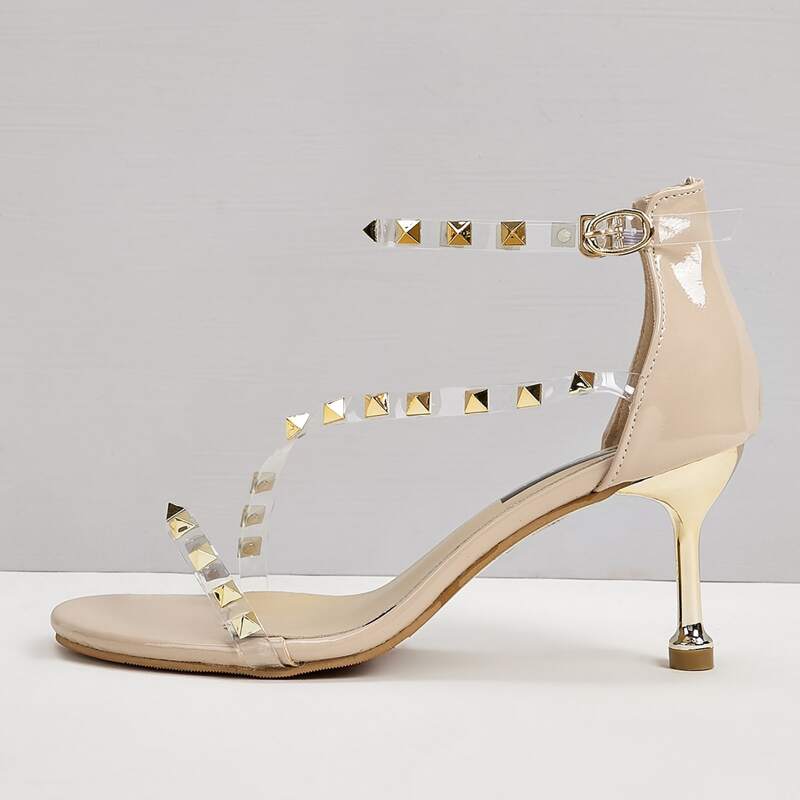 

Spiked Decor Clear Stiletto Heels