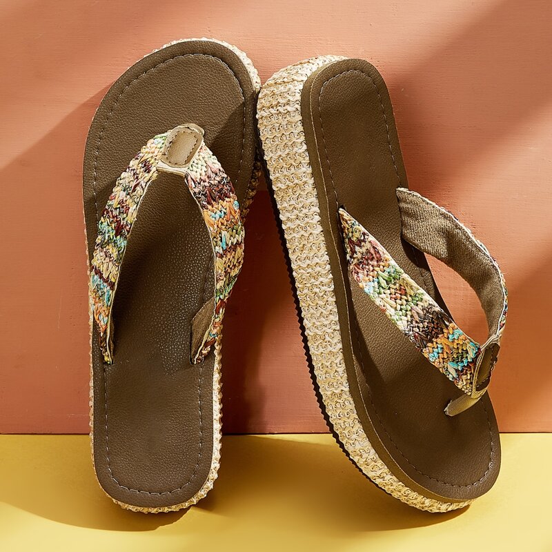 

Braided Toe Post Sliders, Multicolor