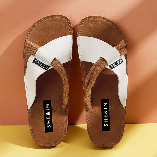 

Cross Strap Wide Fit Sliders, White