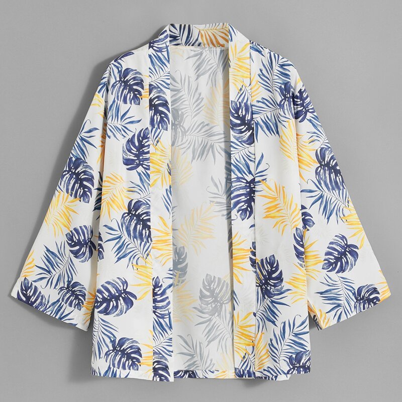 

Guys Allover Tropical Print Kimono, Multicolor