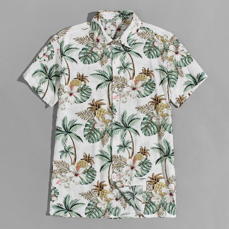 

Guys Tropical Print Button Up Shirt, Multicolor