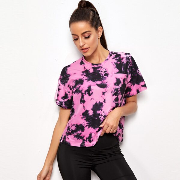 

Tie Dye Pocket Front Sports Tee, Multicolor
