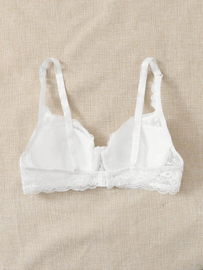 Floral Lace Solid Bra Lingerie