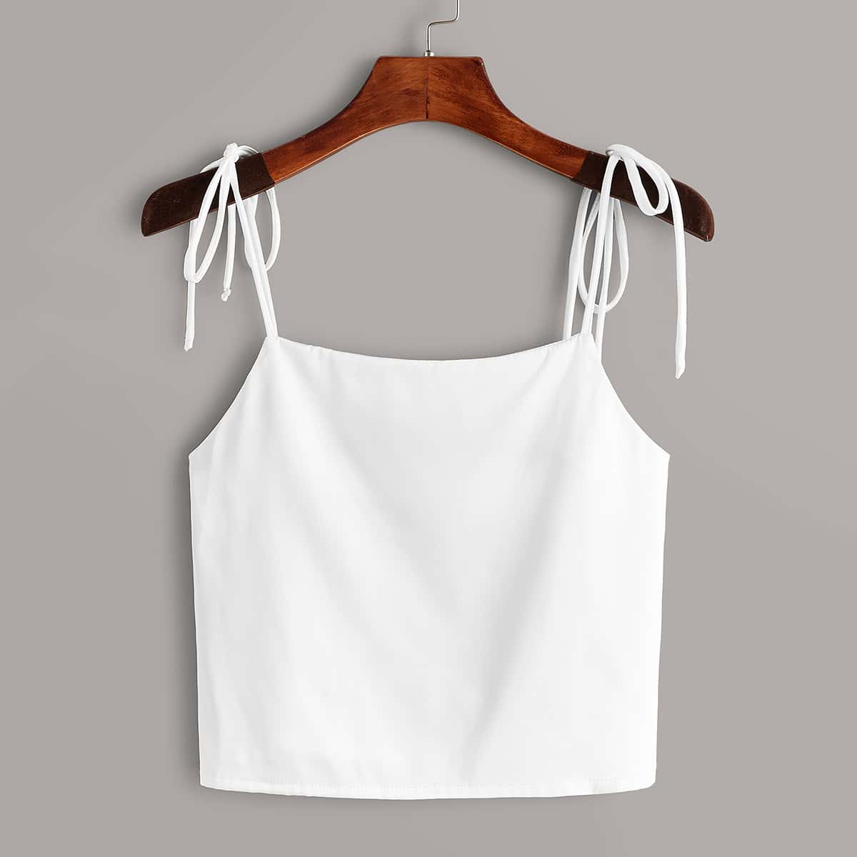 

Tie Strap White Crop Cami