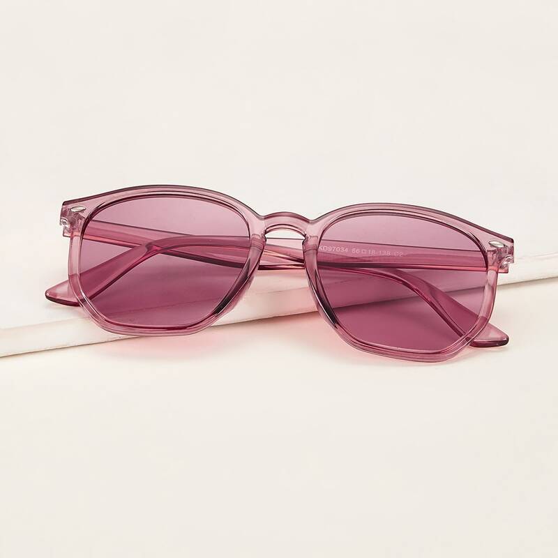 

Acrylic Frame Sunglasses With Case, Hot pink